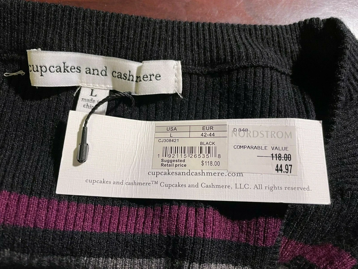 Cupcakes Cashmere Cosette Sweater Dress LARGE L STRIPED NEW eBay