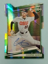 2022 Panini Elite Extra Edition Cooper Hjerpe Auto Green Status #22 Card /50