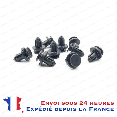 10 8mm Clips plastique Honda Accord Civic Jazz Porte Aile Clip Attache Rivet - Photo 1/4