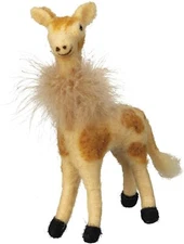 Primitives By Kathy Wool Felt Giraffe with Boa Necklace 7 inch Tall
