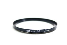 52MM TO 58MM STEP-UP CAMERA LENS METAL FILTER RING MINT 
