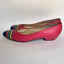 Vintage Selby Leather Pump Heels Women’s Size 10 Narrow Multicolor 90s Y2K Retro