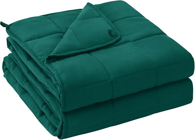 Cooling Weighted Blanket for Adults 20 lbs, Dark Green, Queen Size 60''x80