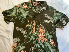 Hawaiian Caribbean Shirt Washable Silk Floral Large Men’s St John’s Bay Aloha