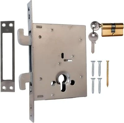 ATTAS Serratura a gancio doppia 60 mm per cancelli scorrevoli