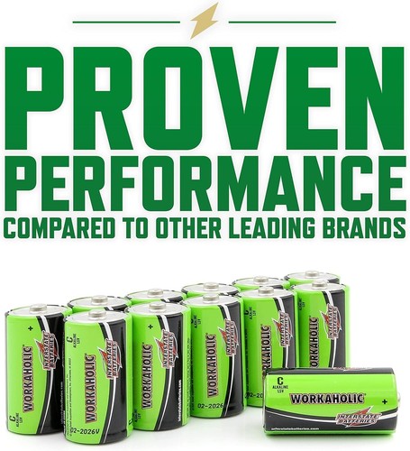 12 C Cell Alkaline Batteries - Versatile Power for Indoor and Outdoor Use - Picture 6 of 8