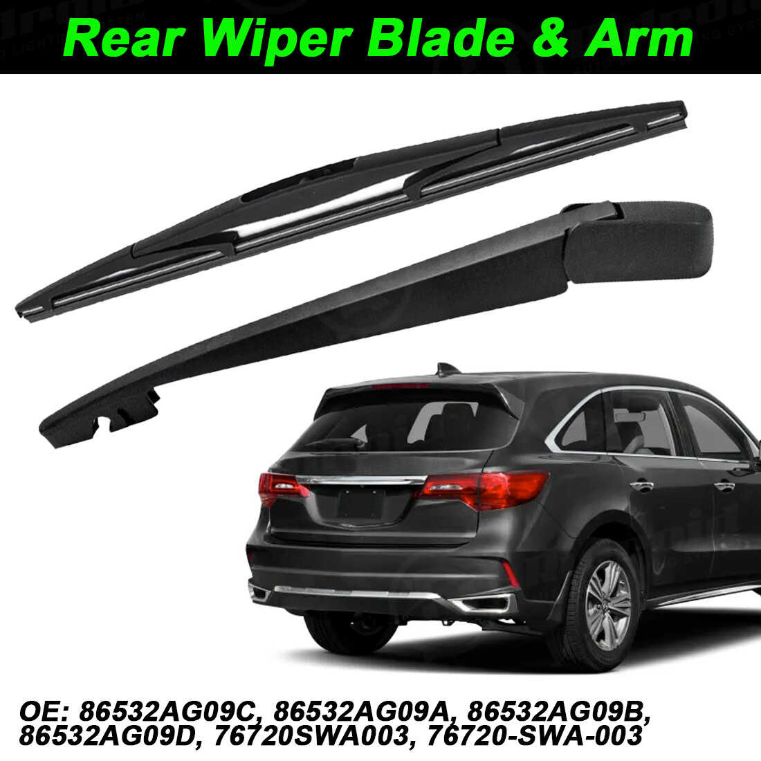 Rear Wiper Arm w/ Blade for 2007-2020 Acura MDX 03-19 Subaru Impreza Legacy