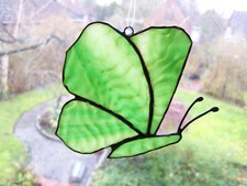 Tiffany Fensterbild Glaskunst Schmetterling grün