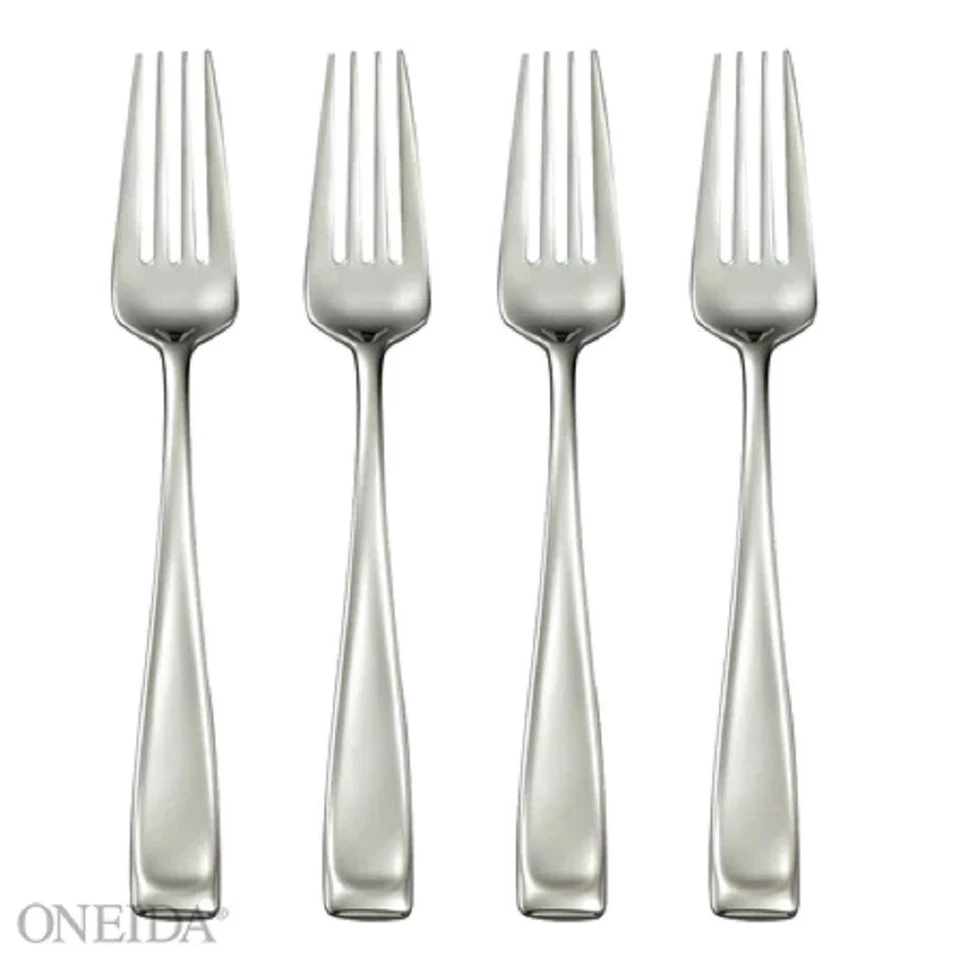 Oneida Stainless Flatware - MODA (GLOSSY) Salad Forks Set of FOUR - NO (INDO)