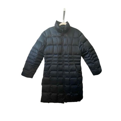 NWOT Calvin Klein Womens Black Quilted Double Zipper Long Puffer Jacket Size L