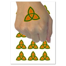 Triquetra Symbol Solid Temporary Tattoo Water Resistant Fake Body Art Set