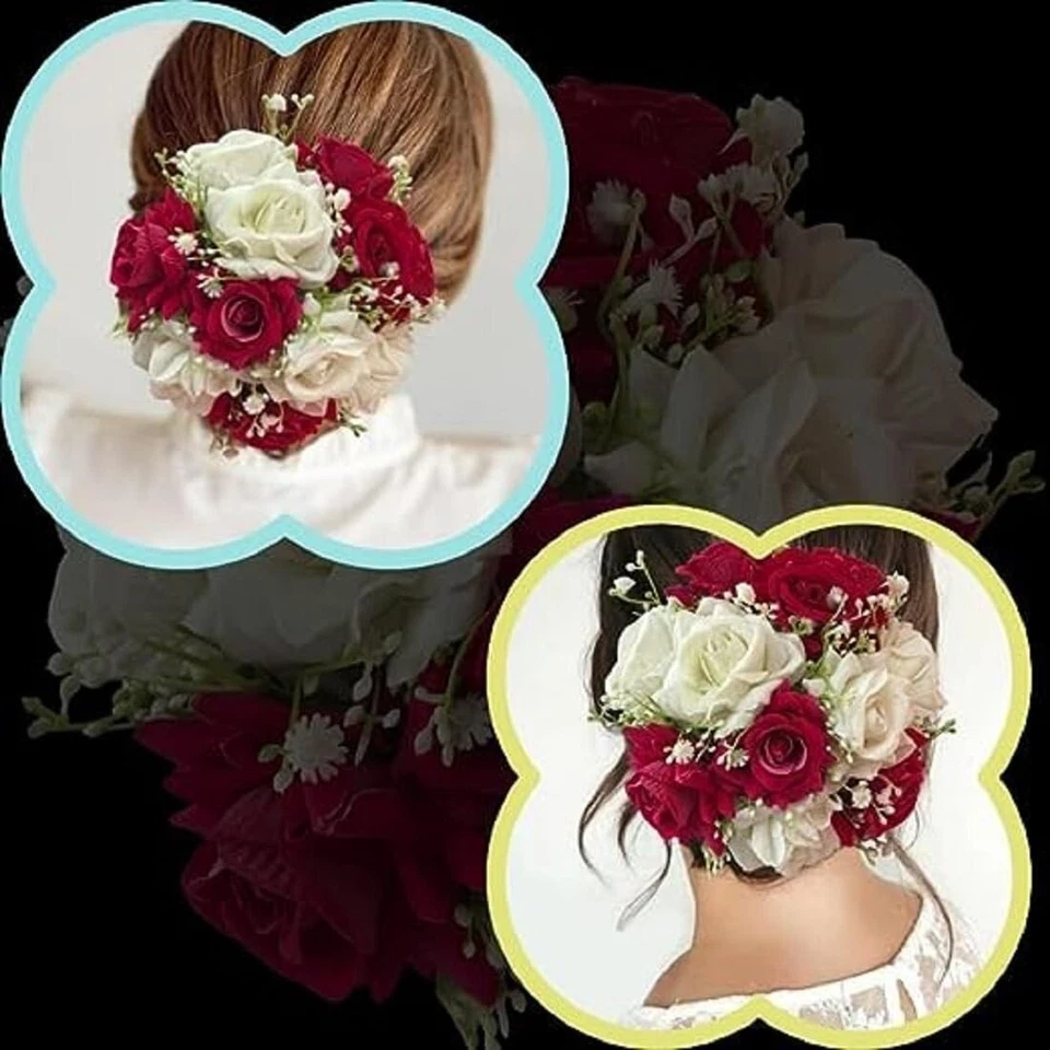 花卉 Bun Juda Maker 花朵 美丽头发配件 人造花 Gajra — 第 2/4 张图片