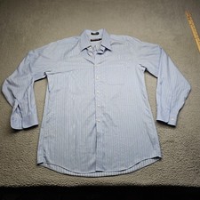 Kirkland Signature Shirt Mens Size 16.5 Blue Long Sleeve Button Down Collared