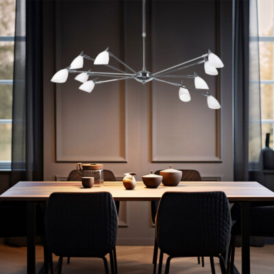 Design Deckenleuchte Decken Beleuchtung Wohnzimmer Lampe Glas Kronleuchter Licht