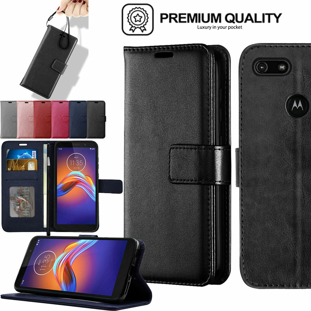 For Motorola Moto E6s, E6 Play Premium Flip Leather Wallet Case Cover  Stand