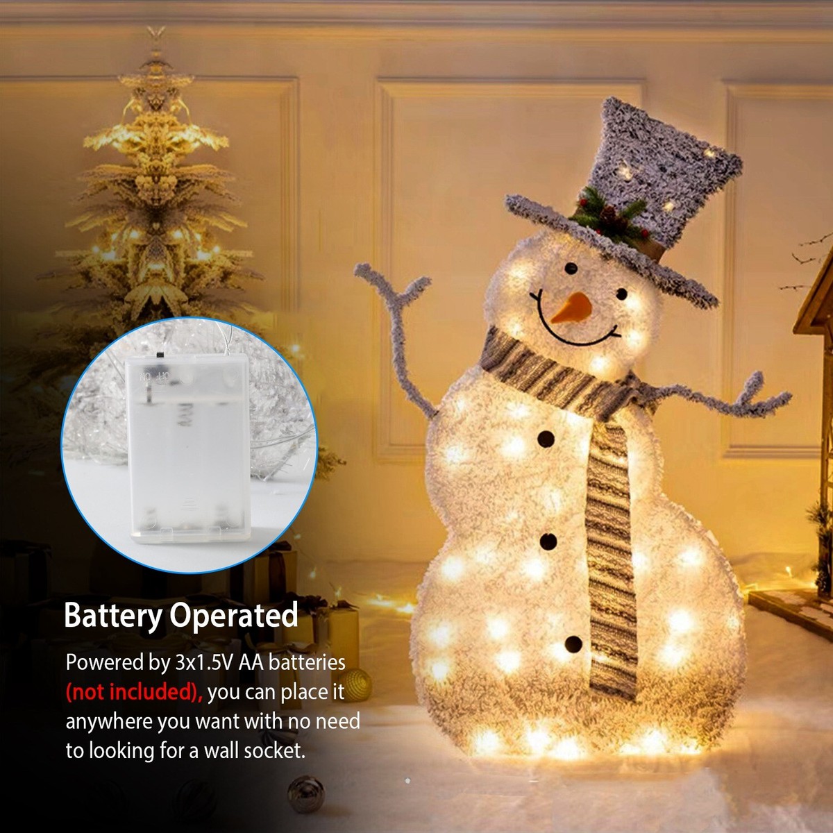 SnowMan シングル　33枚 VINGLI 3/4/5/6 FT Lighted Christmas Snowman with LED Lights