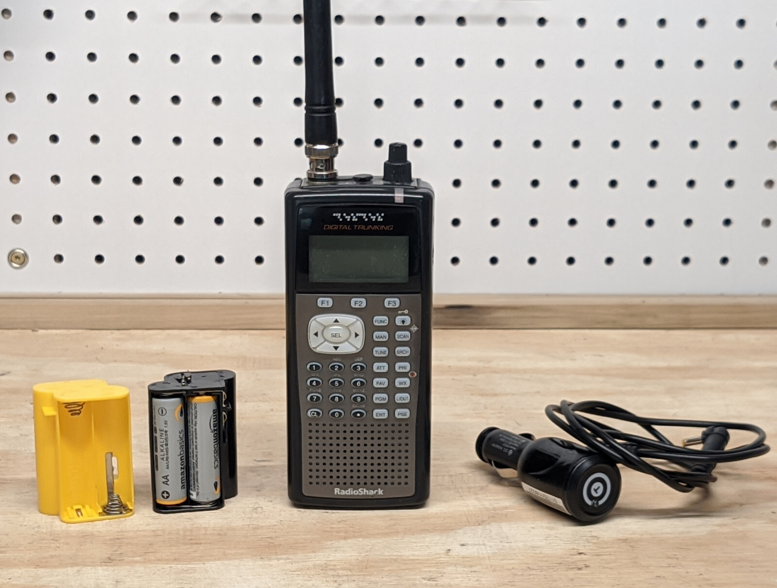 Radio Shack Pro106 Digital Trunking Scanner with battery clips & car