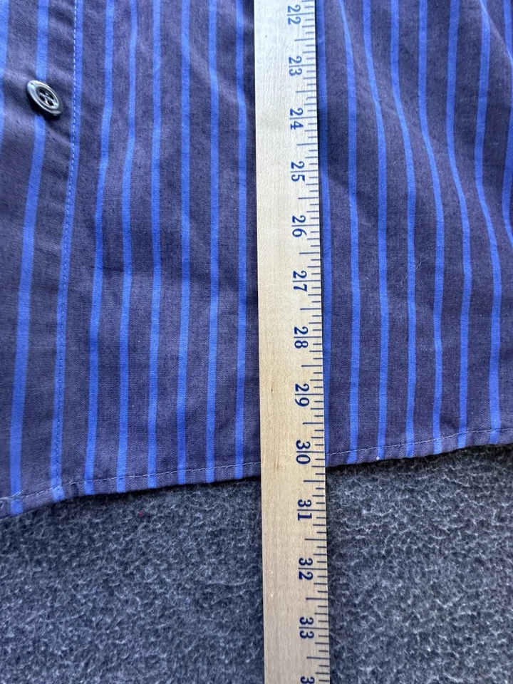 Red Kap Shirt Men XX-Large Gray Blue Striped Button Up Harley Davidson Workwear - Image 4 of 4