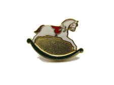 Vintage Rocking Horse Pin Gold Tone