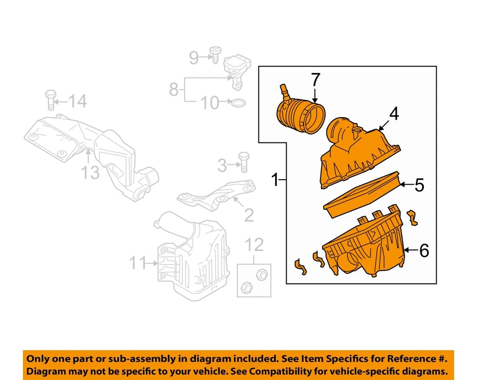 2009 2010 Mazda 6 OEM Air Filter Cleaner With Tubes 2.5L - Image 3 of 4