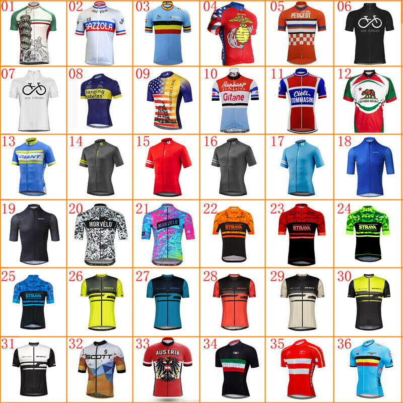 Verano Retro Hombres Ciclismo Jersey Manga Corta Equipo Bicicleta Camisas Uniforme Bicicleta