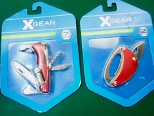 NEW Set of 2 XGear's - 7 Mini Tool  And 2 Knife Backpacking Red #1