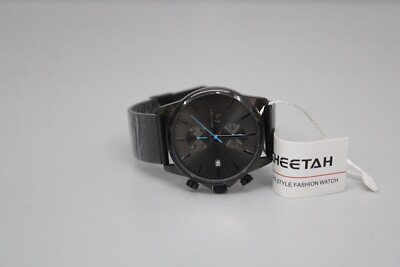 Affute - Herren-Armbanduhr, modisch, sportlich, Quarz, analog, schwarzes Mesh