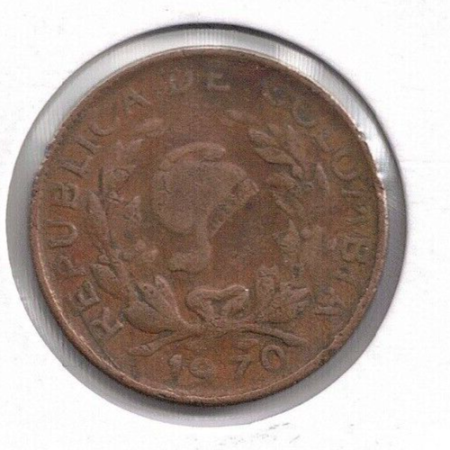 1970 Kolumbia obiegowa moneta 5 centavos! - Zdjęcie 1 z 2