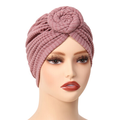Women Lady Twist Knot Beanies Turban Head Wrap Chemo Cap Muslim Bonnet Headscarf