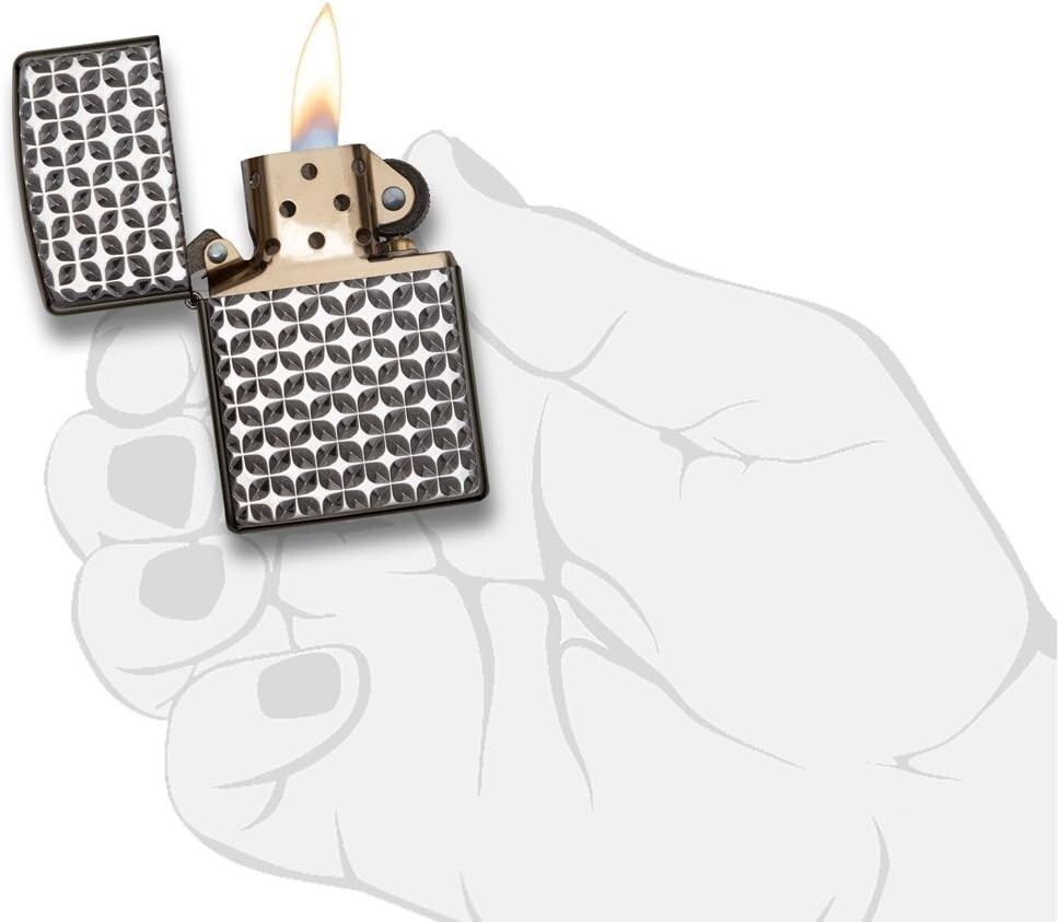 Zippo 28186 Armor Brite Cut High Polish Black Ice