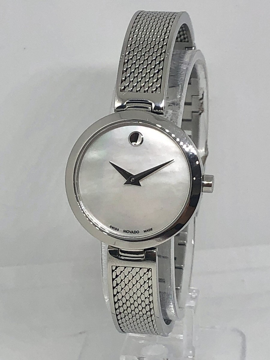 Movado Ladies\' Amika Mother Of Pearl Dial Stainless Steel Mesh Bangle - New Movado Amika Mesh Bangle Ladies Watch 0607361 - Jacob Time Inc main image 4