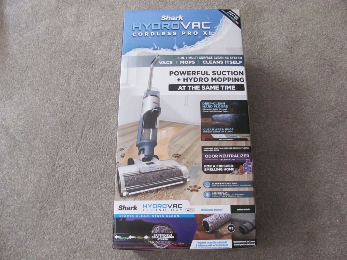 New Shark HydroVac Cordless Pro XL 3-in-1 vacuum mop and self