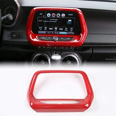 8 inches GPS Navigation Screen Cover Bezel Trim for Chevrolet Camaro 2017-24 Red