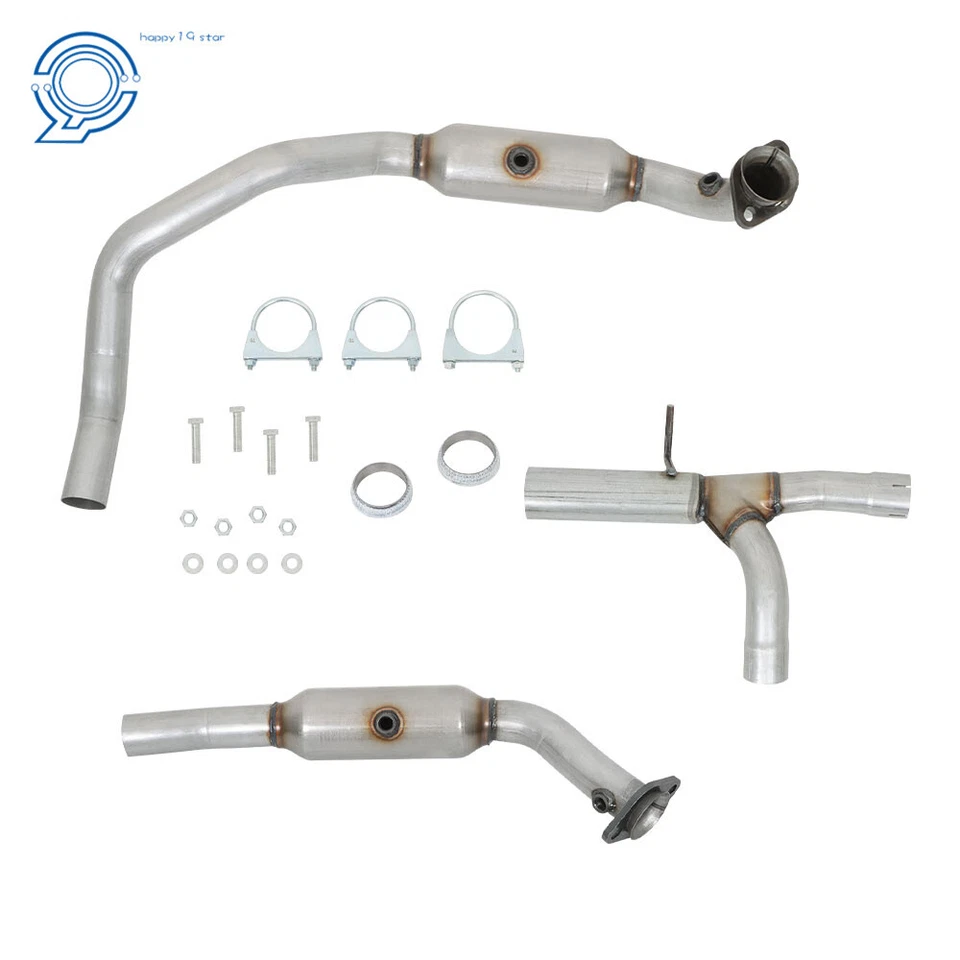 Front Y Pipe Catalytic Converters For 09-2014 Ford E-150 250 350 Super Duty 5.4L - Imagem 2 de 4