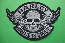 Originale HARLEY DAVIDSON 5 pollici "Teschio e ali" MAIALE TOPPA RICAMATA