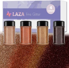 Autumn Ultra Fine Glitter Powder, 4 Colors 320ml Craft Glitter, Copper Brown PET