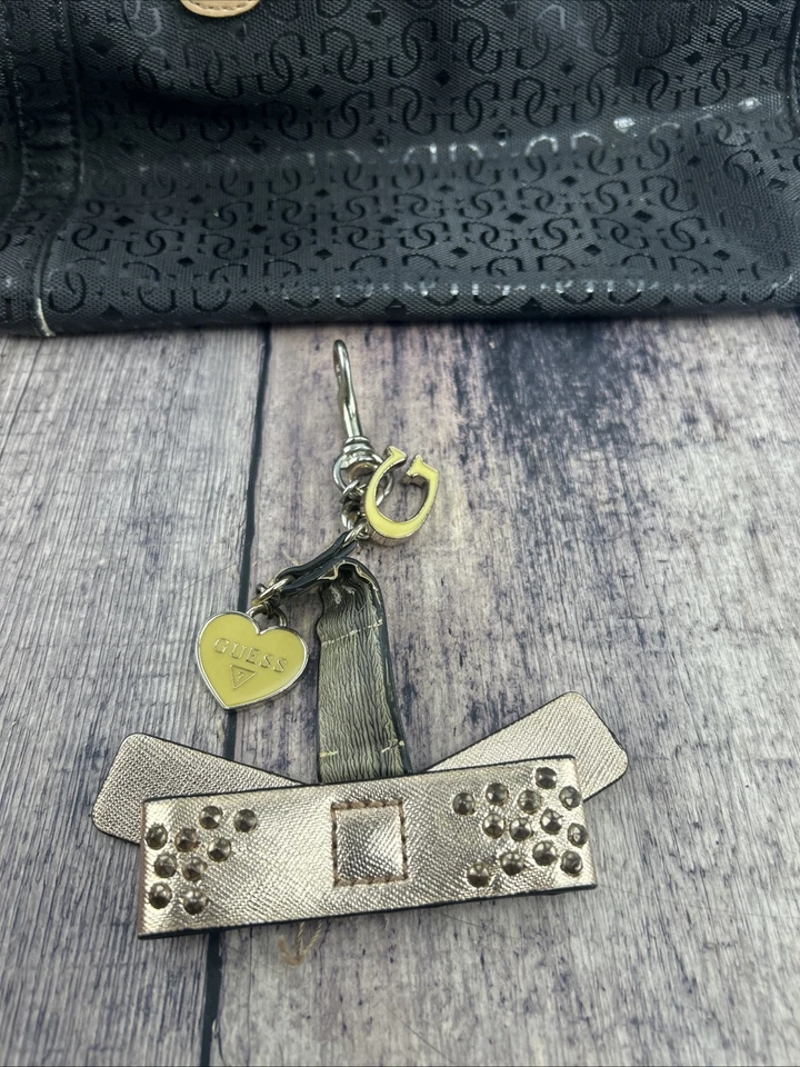 VTG Guess Los Angeles 1981 PVC Studded Handle Handbag/Shoulder Satchel/Bag Charm Foto 4 de 4