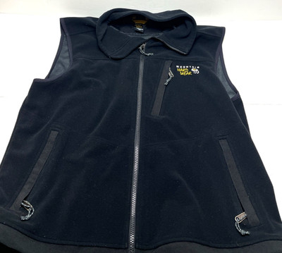 Mountain Hardwear Gore Windstopper Fleece Vest Mens Large Black Full Zip
