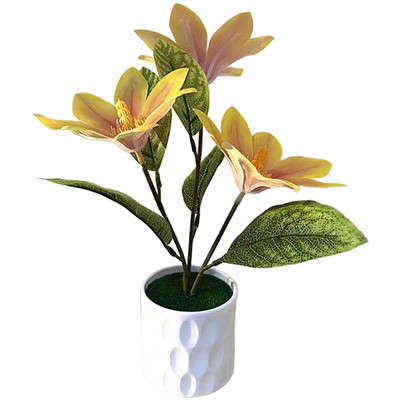Magnolia Flower Silk & Plastic Materials Realistic Embossed Texture
