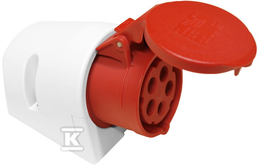 Presa fissa 32A 5P 400V rossa IP44 125-6 - Immagine 3