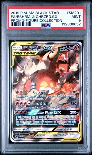 New ListingPSA 9 Reshiram & Charizard GX - SM201 - Tag Team Alt Art - Promo - Pokemon