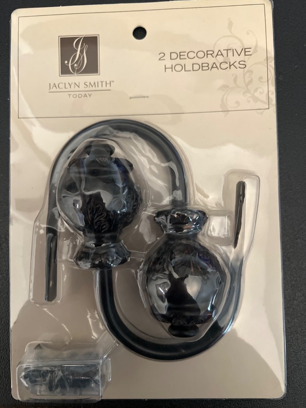 NIB Jaclyn Smith 2 Decorative Artistry Window Holdbacks - Burnished Bronze