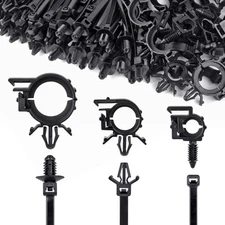 180pcs Nylon Universal Cable Tie Buckle, Push Mount Cable Zip Tie with Car Wire 