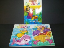 Bible Fun Colortivity Children's Activity  Coloring Book Set of 3 Homeschool