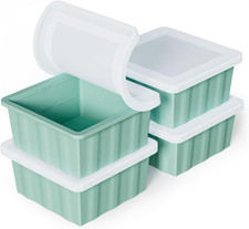 Silicone Freezer Tray for Soup Ice Cubes: 2-Cup Freezing Trays with Lid for Meal