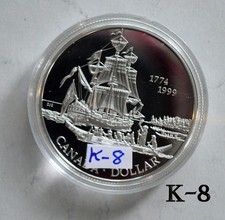1774-1999 Canada Dollar Silver .925-225th Anniversary Explorer Juan Perez (K-8)