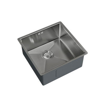 Flode 440 x 440 mm Edelstahl gebürstet Unterbauspüle 1 Becken 205 mm