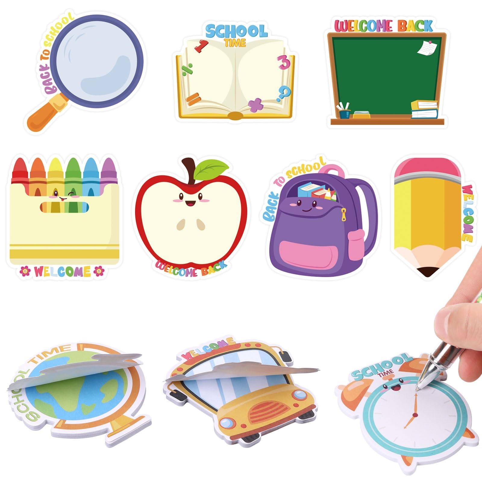 CCINEE 30pcs Back to Schools Sticky Notes Bulk, 900 Sheets Cute Mini, Yellow