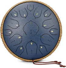 Steel Tongue Drum 15 Notes 14 Inch D-Key Panda Balmy Drum Percussion Instrument
