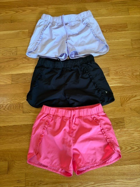 Lot of 3 Girls Old Navy XL Active Go-Dry Cool Shorts, Purple, Pink, Black